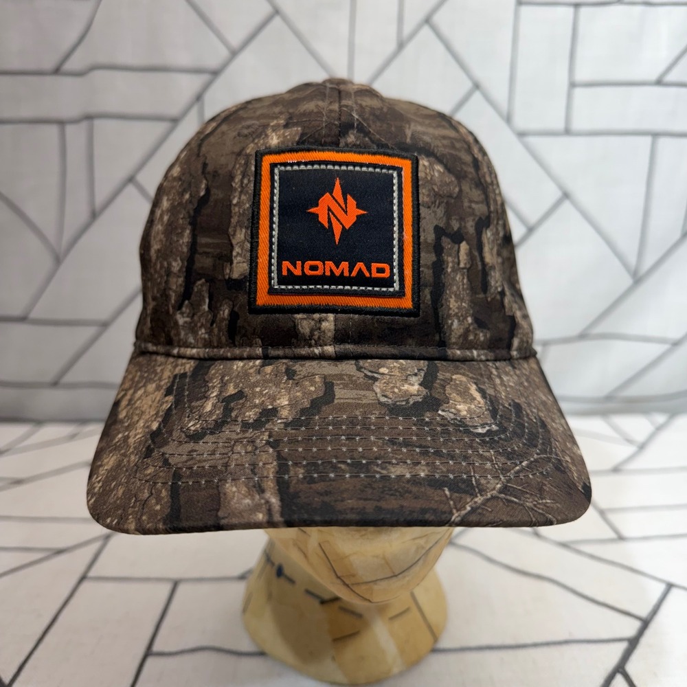 Nomad Snapback Hat OSFM Brown‎ Realtree Timber Camo Hunting Logo Patch Cap